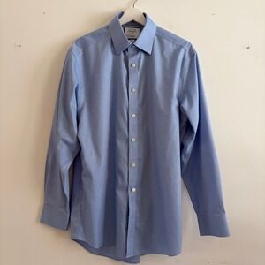 Charles Tyrwhitt Mens Classic Fit Non-Iron Dress Shirt Light Blue 16 34 Long Slv